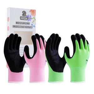 Gardening Gloves for Women, 2 Pairs, Small, Pink&Green | Hyaluronic Acid Moisturizing Gloves,Breathable Nitrile-Coated Grip,Latex-Free Touchscreen, for Weeding, Planting & Yard Work Gardening Gloves for Women, 2 Pairs, Small, Pink&Green | Hyaluronic Acid Moisturizing Gloves,Breathable Nitrile-Coated Grip,Latex-Free Touchscreen, for Weeding, Planting & Yard Work