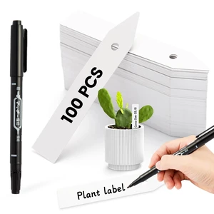 Plant Labels, 100Pcs 3-Inch Plastic Plant Tags with Maker Pen | Waterproof & Sturdy Plant Labels, Perfect for Identifying Seedlings, Flowers and Vegetables, White Plant Labels, 100Pcs 3-Inch Plastic Plant Tags with Maker Pen | Waterproof & Sturdy Plant Labels, Perfect for Identifying Seedlings, Flowers and Vegetables, White