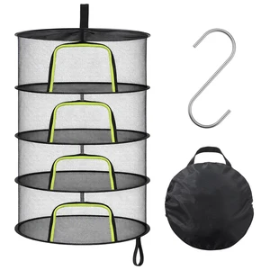 4-Layer Herb Drying Rack, 23.62in Foldable Hanging Plant Mesh Net | Versatile Herb Drying with U-Zipper and S-Hooks, for Drying Herbs, Plants, Flowers, Indoor and Outdoor Use 4-Layer Herb Drying Rack, 23.62in Foldable Hanging Plant Mesh Net | Versatile Herb Drying with U-Zipper and S-Hooks, for Drying Herbs, Plants, Flowers, Indoor and Outdoor Use