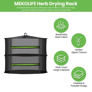 2-Layer Herb Drying Rack Hanging, Small Mesh Dryer Net | 11.81 Inch Mesh Drying Rack w/ Zipper & Hooks, Indoor Outdoor for Herbs, Fruits, Flowers 2-Layer Herb Drying Rack Hanging, Small Mesh Dryer Net | 11.81 Inch Mesh Drying Rack w/ Zipper & Hooks, Indoor Outdoor for Herbs, Fruits, Flowers