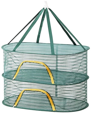Foldable Drying Net for Vegetables, Fish, and Dehydrated Goods, Multi-tiered Food Drying Net, Versatile Drying Rack, Windproof Design, Zipper Closure for Insect Protection (Dark green, Dual Layer) Foldable Drying Net for Vegetables, Fish, and Dehydrated Goods, Multi-tiered Food Drying Net, Versatile Drying Rack, Windproof Design, Zipper Closure for Insect Protection (Dark green, Dual Layer)