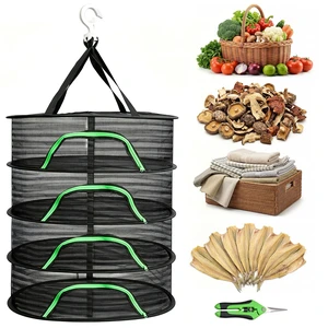 4 Layer Herb Drying Rack with Zipper, Hanging Mesh Net with Garden Shear, Collapsible Food Drying Net for Seeds, Buds, Fruits, Vegetables, Herbs, Fish, Clothes(Black) 4 Layer Herb Drying Rack with Zipper, Hanging Mesh Net with Garden Shear, Collapsible Food Drying Net for Seeds, Buds, Fruits, Vegetables, Herbs, Fish, Clothes(Black)