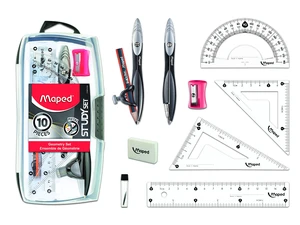 Maped - Study - Geometry set - Metal - 10 Piece | Advanced Student Kit - Precision Drafting Tools - Durable and Ergonomic Design - Enhances Creativity for School Maped - Study - Geometry set - Metal - 10 Piece | Advanced Student Kit - Precision Drafting Tools - Durable and Ergonomic Design - Enhances Creativity for School