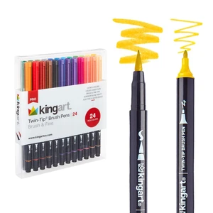 PRO 445-24 Dual Twin-Tip Brush Pens, Multicolor, 24-Colors | Flexible Brush Tip & Fine Point Nib, Water-Based Blendable Ink, Non-Toxic & Acid-Free, Ideal For Calligraphy & Sketching PRO 445-24 Dual Twin-Tip Brush Pens, Multicolor, 24-Colors | Flexible Brush Tip & Fine Point Nib, Water-Based Blendable Ink, Non-Toxic & Acid-Free, Ideal For Calligraphy & Sketching