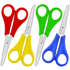 Kids Scissors 5 Inch, 4 Pack Safety Blunt Tip School Scissors for Kids, Stainless Steel, Assorted Colors, Left or Right Handed Kids Scissors 5 Inch, 4 Pack Safety Blunt Tip School Scissors for Kids, Stainless Steel, Assorted Colors, Left or Right Handed