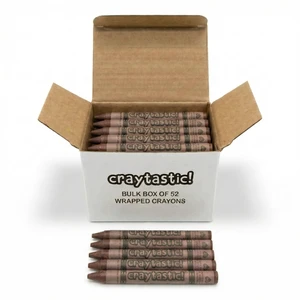 ! Bulk Wrapped Crayons Box of 52 (Brown) for Crafting, Parties, Kids - Paper Wrapped - Safety Tested Compliant with ASTM D-4236 ! Bulk Wrapped Crayons Box of 52 (Brown) for Crafting, Parties, Kids - Paper Wrapped - Safety Tested Compliant with ASTM D-4236