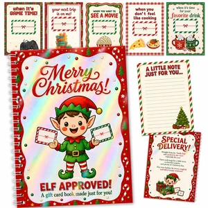 Merry Christmas Gift Card Book for Teens, Stocking Stuffers for Teens Kids | Hologram Elf Card Book with 10 Gift Card & 10 Note Pages, Gift Card Book for Kids, Teen Girl Gifts Trendy Stuff Merry Christmas Gift Card Book for Teens, Stocking Stuffers for Teens Kids | Hologram Elf Card Book with 10 Gift Card & 10 Note Pages, Gift Card Book for Kids, Teen Girl Gifts Trendy Stuff