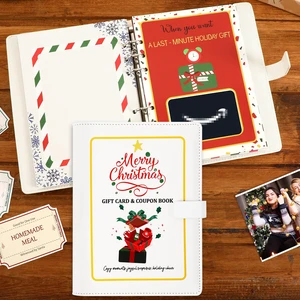 Merry Christmas Gift Card Book Christmas Gift Card Booklet Xmas Gifts 6.3x8.3" Leather Cover 6 Ring Binder Unique Holiday Keepsake Gifts for Family, Friends Merry Christmas Gift Card Book Christmas Gift Card Booklet Xmas Gifts 6.3x8.3" Leather Cover 6 Ring Binder Unique Holiday Keepsake Gifts for Family, Friends