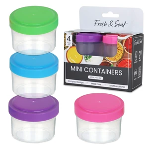 Condiment Containers with Screw Lids (4-Piece) - Reusable Leakproof Salad Dressing Containers to go - Small Mini Food Storage Cups for Lunch, Dishwasher Friendly, 1.4-Ounce Condiment Containers with Screw Lids (4-Piece) - Reusable Leakproof Salad Dressing Containers to go - Small Mini Food Storage Cups for Lunch, Dishwasher Friendly, 1.4-Ounce