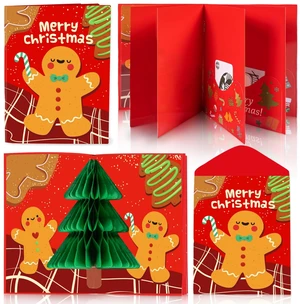 6 Slots 3D Honeycomb Christmas Gift Card Booklet with Envelopes | Gingerbread Christmas Gift Card Money Holders with Envelopes Surprise Cash Gift Card Holder for Xmas Party Supplies 6 Slots 3D Honeycomb Christmas Gift Card Booklet with Envelopes | Gingerbread Christmas Gift Card Money Holders with Envelopes Surprise Cash Gift Card Holder for Xmas Party Supplies