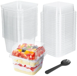 25Pcs 8oz Clear Dessert Cup with Lids and Spoons,Plastic Yogurt Parfait Cup | Square,Disposable Ice Cream Containers,Fruit Cups with Lid for Party,Dessert Cups for Fruit,Salads 25Pcs 8oz Clear Dessert Cup with Lids and Spoons,Plastic Yogurt Parfait Cup | Square,Disposable Ice Cream Containers,Fruit Cups with Lid for Party,Dessert Cups for Fruit,Salads