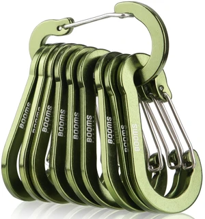 CC5 Multi-Use Carabiner Clips, 10 Pack 2.7" Small Caribeener Clips, Mini Keychain Caribeaner Clip, Aluminum D Ring Carabiners, Green CC5 Multi-Use Carabiner Clips, 10 Pack 2.7" Small Caribeener Clips, Mini Keychain Caribeaner Clip, Aluminum D Ring Carabiners, Green