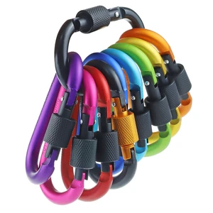 10 Pack Aluminum D Ring Key Rings Hiking Clips Locking Carabiner for Hiking Camping Fishing and Outdoor UseClips with Screw Gate Multicolored 10 Pack Aluminum D Ring Key Rings Hiking Clips Locking Carabiner for Hiking Camping Fishing and Outdoor UseClips with Screw Gate Multicolored