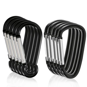 3 Inch Black Carabiner Clip Light Duty, 10 Pack Aluminum Carabiner, D Ring Carbineers Clip Keychain for Keys Camping Boating Backpack 3 Inch Black Carabiner Clip Light Duty, 10 Pack Aluminum Carabiner, D Ring Carbineers Clip Keychain for Keys Camping Boating Backpack