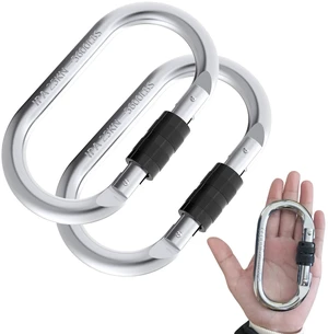 Carabiner Clips Large 4.3", Heavy Duty Screw Locking Carabiner 25kn(5600lb) | Oval Shape, Steel for Climbing, Rigging, Ropes, Hammocks, Each Weighs 0.36LB (2 PCS) Carabiner Clips Large 4.3", Heavy Duty Screw Locking Carabiner 25kn(5600lb) | Oval Shape, Steel for Climbing, Rigging, Ropes, Hammocks, Each Weighs 0.36LB (2 PCS)