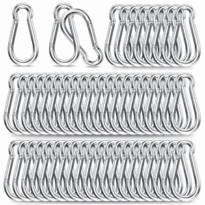 50PCS Carabiner Clip,Heavy Duty Spring Snap Hook,2IN(M5) | 220LBS Holding Capacity, Silver Smooth Spring Gate for Quick & Secure Attachment,Ideal for Outdoor, Hammock, Swing and Travel 50PCS Carabiner Clip,Heavy Duty Spring Snap Hook,2IN(M5) | 220LBS Holding Capacity, Silver Smooth Spring Gate for Quick & Secure Attachment,Ideal for Outdoor, Hammock, Swing and Travel