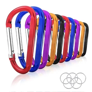 10 Pack 3'' Aluminum Spring Snap Hook Carabiner D Ring Carabiner Clip Camping Accessories Fishing Hiking Traveling and Keychain Craebuer 10 Pack 3'' Aluminum Spring Snap Hook Carabiner D Ring Carabiner Clip Camping Accessories Fishing Hiking Traveling and Keychain Craebuer