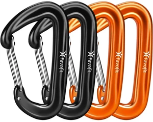 12KN Heavy Duty Carabiner Clips - for Hammocks Keys Keychains Dog Leashes | 3.2" Rustproof Aluminium Carbineers - Small Snag-free Caribiners for Hiking Camping with One Hand Operation 12KN Heavy Duty Carabiner Clips - for Hammocks Keys Keychains Dog Leashes | 3.2" Rustproof Aluminium Carbineers - Small Snag-free Caribiners for Hiking Camping with One Hand Operation