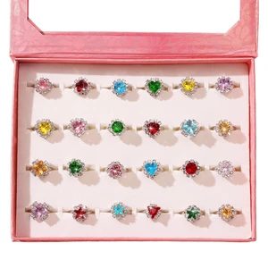 Jewel Rings for Kids 24pc Adjustable No duplication Girl Pretend Play and Dress Up Rings Jewel Rings for Kids 24pc Adjustable No duplication Girl Pretend Play and Dress Up Rings