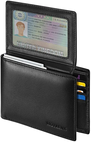 Leather Wallets for Men, Genuine Leather Mens Wallet Bifold Rfid Blocking with 2 ID Windows (Black) Leather Wallets for Men, Genuine Leather Mens Wallet Bifold Rfid Blocking with 2 ID Windows (Black)