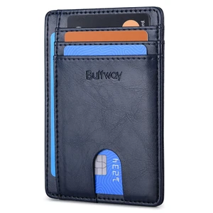 Slim Minimalist Front Pocket RFID Blocking Leather Wallets for Men and Women - Alaska Blue Slim Minimalist Front Pocket RFID Blocking Leather Wallets for Men and Women - Alaska Blue