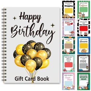 Happy Birthday Gift Card Book 7x5" Organizer, Classic | Spiral Bound Card Book, 7"x5" Greeting Album for Personalized Memories, DIY Personalized Gifts for Family Friends Happy Birthday Gift Card Book 7x5" Organizer, Classic | Spiral Bound Card Book, 7"x5" Greeting Album for Personalized Memories, DIY Personalized Gifts for Family Friends