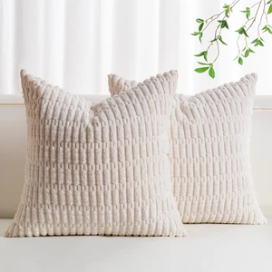 Pack of 2 Corduroy Decorative Throw Pillow Covers 18x18 Inch, Cream White | Fall Soft Striped Pillow Covers Modern Farmhouse Home Decor Christmas Throw Pillow Covers for Sofa Living Room Couch Bed Pack of 2 Corduroy Decorative Throw Pillow Covers 18x18 Inch, Cream White | Fall Soft Striped Pillow Covers Modern Farmhouse Home Decor Christmas Throw Pillow Covers for Sofa Living Room Couch Bed