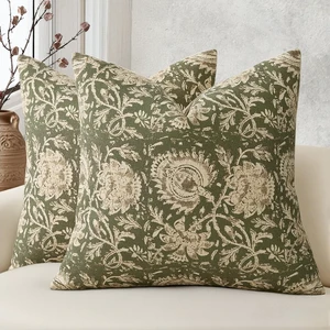 Vintage Floral Print Throw Pillow Covers 18x18 Set of 2 Neutral Modern Farmhouse Pillowcases Accent Decorative Cushion Covers Boho Home Decor for Couch Sofa Chair Bed Living Room, Olive Green Vintage Floral Print Throw Pillow Covers 18x18 Set of 2 Neutral Modern Farmhouse Pillowcases Accent Decorative Cushion Covers Boho Home Decor for Couch Sofa Chair Bed Living Room, Olive Green