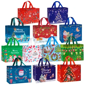 12 Pack Christmas Gift Bags 13 Large Reusable Tote Bags | Non-Wove Bags with Handles for New Year's Shopping, Christmas Surprise, Xmas Party Supplies,12.8"×9.8"×6.7" 12 Pack Christmas Gift Bags 13 Large Reusable Tote Bags | Non-Wove Bags with Handles for New Year's Shopping, Christmas Surprise, Xmas Party Supplies,12.8"×9.8"×6.7"