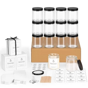 12 Pack 8 OZ Thick Clear Candle Jars For Making Candle, Thick Glass Jars with Lids - Empty Round Food Storage Containers, Canning Jar For Spice, Liquid, Sample - Leakproof & Food Grade 12 Pack 8 OZ Thick Clear Candle Jars For Making Candle, Thick Glass Jars with Lids - Empty Round Food Storage Containers, Canning Jar For Spice, Liquid, Sample - Leakproof & Food Grade