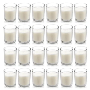 24 Pack Warm White Unscented Clear Glass Filled Votive Candles. Hand Poured Wax Candle Ideal Gifts for Aromatherapy Spa Weddings Birthdays Holidays Party 24 Pack Warm White Unscented Clear Glass Filled Votive Candles. Hand Poured Wax Candle Ideal Gifts for Aromatherapy Spa Weddings Birthdays Holidays Party
