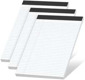 White Legal Pads 8.5 x 11 Narrow Ruled, 3 Pack Notepads Writing Note Pads | College Ruled Pads of Paper With Sturdy Back 37 Lines 70 GSM Paper, 30 Sheets Per Writing Pad for Taking Notes, Reminders White Legal Pads 8.5 x 11 Narrow Ruled, 3 Pack Notepads Writing Note Pads | College Ruled Pads of Paper With Sturdy Back 37 Lines 70 GSM Paper, 30 Sheets Per Writing Pad for Taking Notes, Reminders
