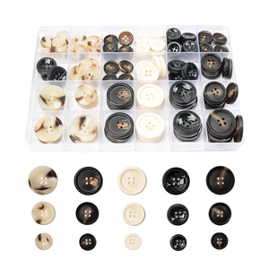 110Pcs Mixed Sewing Buttons, 4-Hole Craft Round Blazer Buttons | 5 Color 3 Size (15mm, 20mm, 25mm) Suit Coats Resin Button, Suitable for Variety Clothing Sewing, DIY Craft (Black & White) 110Pcs Mixed Sewing Buttons, 4-Hole Craft Round Blazer Buttons | 5 Color 3 Size (15mm, 20mm, 25mm) Suit Coats Resin Button, Suitable for Variety Clothing Sewing, DIY Craft (Black & White)