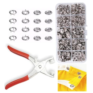 9.5 mm Metal Snap Buttons with Snap Pliers, 100 Sets / 400 pcs | NoSew Silver Snap Button Kit with Fastener Pliers Press Tool for Fabric, Clothes, Bibs, Shirts, Crafts and DIY Projects 9.5 mm Metal Snap Buttons with Snap Pliers, 100 Sets / 400 pcs | NoSew Silver Snap Button Kit with Fastener Pliers Press Tool for Fabric, Clothes, Bibs, Shirts, Crafts and DIY Projects