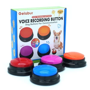 Set of 4 Dog Buttons for Communication, Voice Recordable Buttons for Classroom, Dog Training Talking Buttons Starter Set, Pet Easy Speaking Buttons Tools Set of 4 Dog Buttons for Communication, Voice Recordable Buttons for Classroom, Dog Training Talking Buttons Starter Set, Pet Easy Speaking Buttons Tools