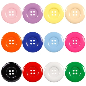 50Pcs 1.5inch(38mm) Sewing Resin Buttons Round Shape 4 Holes Craft Buttons for Sewing Scrapbooking and DIY Craft Multicolored 50Pcs 1.5inch(38mm) Sewing Resin Buttons Round Shape 4 Holes Craft Buttons for Sewing Scrapbooking and DIY Craft Multicolored