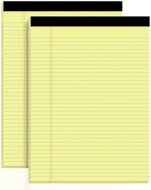 Yellow Legal Pads, 8.5 x 11 Note Pads, 2 Pack College Ruled Lined Notepads | 8.5 x 11 Lined Paper Writing College Ruled Note Pads 30 Sheets Per Legal Pad Yellow Note Pad for Taking Notes, Reminders Yellow Legal Pads, 8.5 x 11 Note Pads, 2 Pack College Ruled Lined Notepads | 8.5 x 11 Lined Paper Writing College Ruled Note Pads 30 Sheets Per Legal Pad Yellow Note Pad for Taking Notes, Reminders