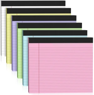 6 Pack Note Pads 11" x 9.5" Colored Legal Pads College Ruled Pink Notepad Perforated Writing Pads 80GSM Lined Paper Pads of College Ruled Paper 30 Sheets Notebook To Do List for School, Office, Home 6 Pack Note Pads 11" x 9.5" Colored Legal Pads College Ruled Pink Notepad Perforated Writing Pads 80GSM Lined Paper Pads of College Ruled Paper 30 Sheets Notebook To Do List for School, Office, Home