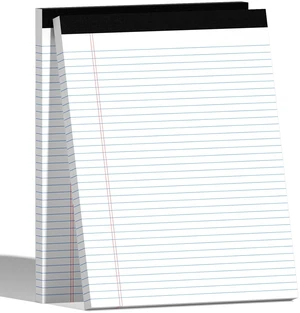2-Pack 8.5x11 Inch College Ruled Note Pads - 50 Sheets per Pad White Notepad, Narrow Ruled Legal Pads for School, Office, and Home - Thick, Leak-Resistant Paper for Clean Writing, Pads of Paper 2-Pack 8.5x11 Inch College Ruled Note Pads - 50 Sheets per Pad White Notepad, Narrow Ruled Legal Pads for School, Office, and Home - Thick, Leak-Resistant Paper for Clean Writing, Pads of Paper