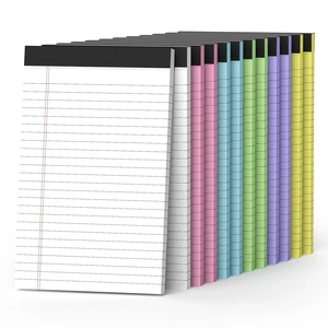 12 Pack Colored Note Pads 5" x 8" Legal Pads College Ruled Lined Paper with Micro-Perforated Writing Notebook 30 Sheets per Pad (360 Total Pages) Small Notepad for School, Office & Home Supplies 12 Pack Colored Note Pads 5" x 8" Legal Pads College Ruled Lined Paper with Micro-Perforated Writing Notebook 30 Sheets per Pad (360 Total Pages) Small Notepad for School, Office & Home Supplies