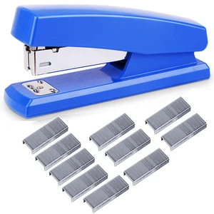 Labor Saving Black Desktop Staple, 4.8 Inch Stapler with 500 Pcs No.12 Staples for 20 Sheets Capacity (Blue) Labor Saving Black Desktop Staple, 4.8 Inch Stapler with 500 Pcs No.12 Staples for 20 Sheets Capacity (Blue)