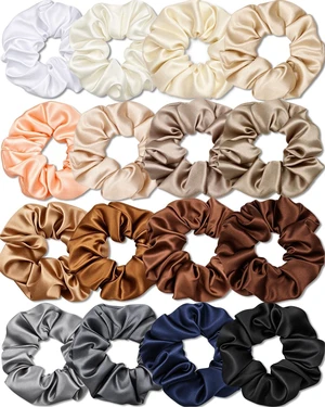 Satin Scrunchies for Women, Soft Than Silk for Hair, Fashion Ties and Bands for Thin | Thick Hair Styling, 16 Pack (Neutral Color) Satin Scrunchies for Women, Soft Than Silk for Hair, Fashion Ties and Bands for Thin | Thick Hair Styling, 16 Pack (Neutral Color)