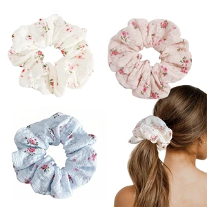 3 Pieces Floral Scrunchies for Women, Blossom Lace Scrunchies Hair Ties Ponytail Holder Hair Accessories Gift 3 Pieces Floral Scrunchies for Women, Blossom Lace Scrunchies Hair Ties Ponytail Holder Hair Accessories Gift