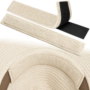 Hat Sweat Liner and Size Reducer, Hook and Loop, Beige, 2-Pack | Soft Terry, Moisture-Wicking, Invisible Stain & Odor Protector For Fedora, Panama, Caps Hat Sweat Liner and Size Reducer, Hook and Loop, Beige, 2-Pack | Soft Terry, Moisture-Wicking, Invisible Stain & Odor Protector For Fedora, Panama, Caps