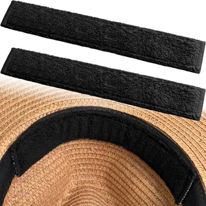 Hat Sweat Liner and Size Reducer, Black, 2-Pack | Soft Terry, Moisture-Wicking, Invisible Stain & Odor Protector For Fedora, Panama, Caps Hat Sweat Liner and Size Reducer, Black, 2-Pack | Soft Terry, Moisture-Wicking, Invisible Stain & Odor Protector For Fedora, Panama, Caps