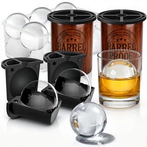 Clear Ice Ball Maker, 2.5" Large Round Ice Cube Mold for Whiskey | 2 Clear Ice Makers with Ice Box & Tong, Food-Grade Silicone, Easy-Release Ice Ball Mold, Gift for Men(Wood Grain) Clear Ice Ball Maker, 2.5" Large Round Ice Cube Mold for Whiskey | 2 Clear Ice Makers with Ice Box & Tong, Food-Grade Silicone, Easy-Release Ice Ball Mold, Gift for Men(Wood Grain)