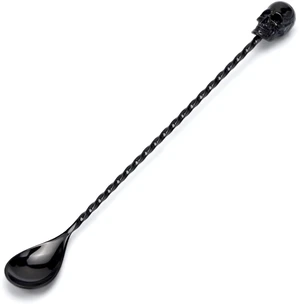 12'' Gothic Skull Bar Spoon, Cocktail Mixing Spoon for Bartending | 304 Stainless Steel Cocktail Spoon for Stirring, Long Spiral Handle Spoon Stirrers for Drink, Halloween Party, Home Bar Use 12'' Gothic Skull Bar Spoon, Cocktail Mixing Spoon for Bartending | 304 Stainless Steel Cocktail Spoon for Stirring, Long Spiral Handle Spoon Stirrers for Drink, Halloween Party, Home Bar Use