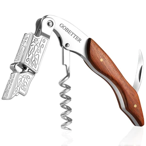 Wine Opener, Waiter Corkscrew Wine Key for Servers, Classic Rosewood | Stainless Steel, Wine Bottle Opener with Foil Cutter & Cap Remover for Home Use, Servers, Waiters Bartenders and Wine Lovers Wine Opener, Waiter Corkscrew Wine Key for Servers, Classic Rosewood | Stainless Steel, Wine Bottle Opener with Foil Cutter & Cap Remover for Home Use, Servers, Waiters Bartenders and Wine Lovers