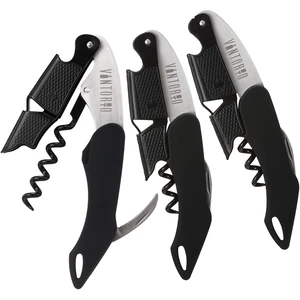 Professional Waiters Corkscrew - Wine Key with Ergonomic Rubber Grip, Beer Bottle Opener and Foil Cutter (3 Pack) Professional Waiters Corkscrew - Wine Key with Ergonomic Rubber Grip, Beer Bottle Opener and Foil Cutter (3 Pack)