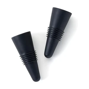Wine Bottle Stoppers Set of 2 - Airtight Rubber and Stainless Steel Seal, Fits All Wine Bottle Sizes, Dishwasher Safe, Black Wine Bottle Stoppers Set of 2 - Airtight Rubber and Stainless Steel Seal, Fits All Wine Bottle Sizes, Dishwasher Safe, Black
